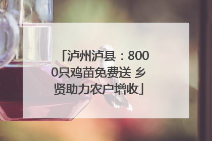 泸州泸县：8000只鸡苗免费送 乡贤助力农户增收