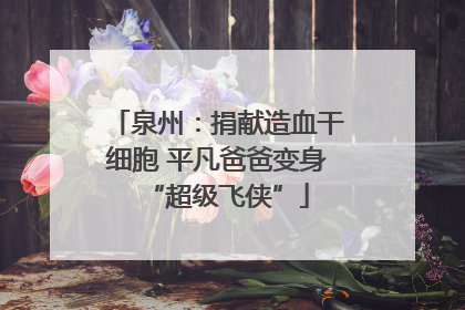 泉州：捐献造血干细胞 平凡爸爸变身“超级飞侠”