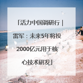 活力中国调研行｜雷军：未来5年将投2000亿元用于核心技术研发