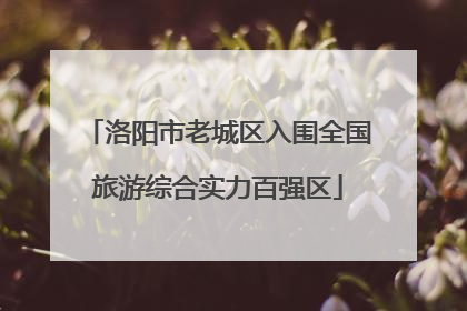 洛阳市老城区入围全国旅游综合实力百强区
