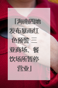 海南四地发布暴雨红色预警 三亚商场、餐饮场所暂停营业