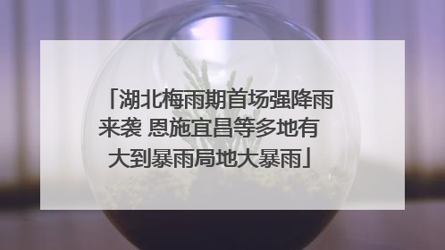 湖北梅雨期首场强降雨来袭 恩施宜昌等多地有大到暴雨局地大暴雨