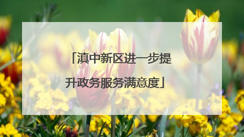 滇中新区进一步提升政务服务满意度