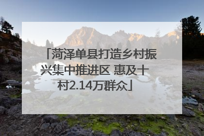 菏泽单县打造乡村振兴集中推进区 惠及十村2.14万群众