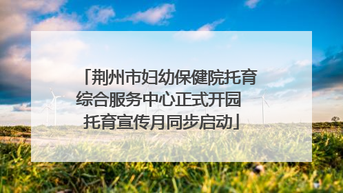 荆州市妇幼保健院托育综合服务中心正式开园 托育宣传月同步启动
