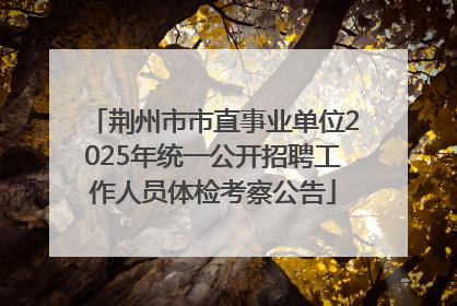 荆州市市直事业单位2025年统一公开招聘工作人员体检考察公告