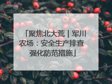 聚焦北大荒｜军川农场：安全生产排查 强化防范措施