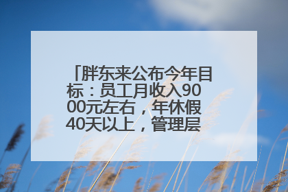 胖东来公布今年目标：员工月收入9000元左右，年休假40天以上，管理层人均分配70万元