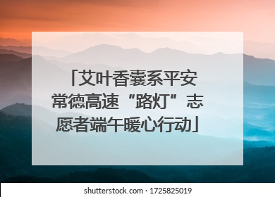 艾叶香囊系平安 常德高速“路灯”志愿者端午暖心行动