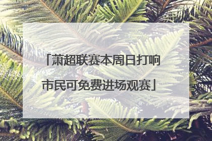 萧超联赛本周日打响 市民可免费进场观赛