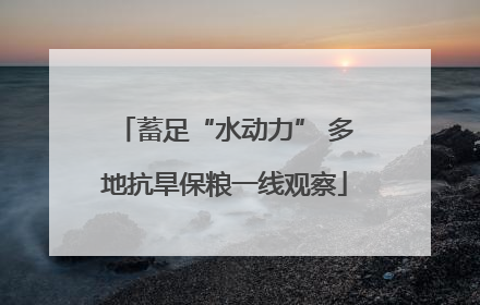 蓄足“水动力” 多地抗旱保粮一线观察