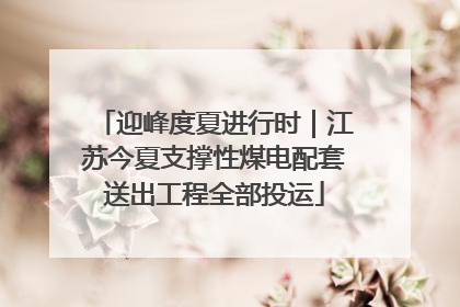 迎峰度夏进行时｜江苏今夏支撑性煤电配套送出工程全部投运