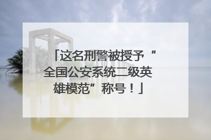 这名刑警被授予“全国公安系统二级英雄模范”称号！