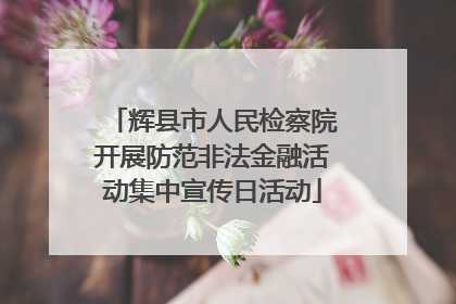 辉县市人民检察院开展防范非法金融活动集中宣传日活动