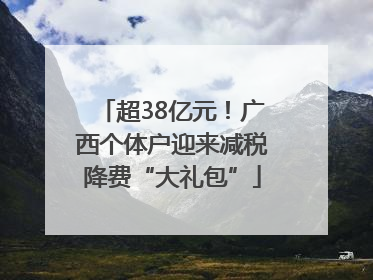 超38亿元！广西个体户迎来减税降费“大礼包”