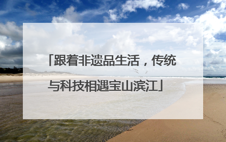 跟着非遗品生活，传统与科技相遇宝山滨江