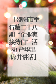 邵阳市举行第二十八期“企业家接待日”活动 严华出席并讲话