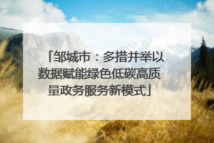邹城市：多措并举以数据赋能绿色低碳高质量政务服务新模式