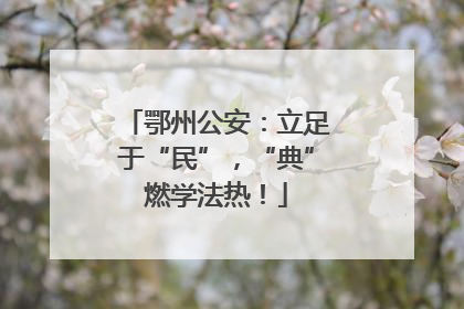 鄂州公安：立足于“民”，“典”燃学法热！