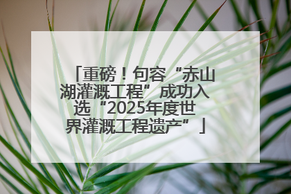 重磅！句容“赤山湖灌溉工程”成功入选“2025年度世界灌溉工程遗产”