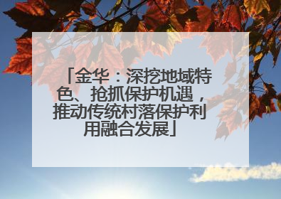 金华：深挖地域特色、抢抓保护机遇，推动传统村落保护利用融合发展