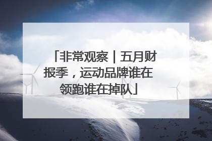 非常观察｜五月财报季，运动品牌谁在领跑谁在掉队