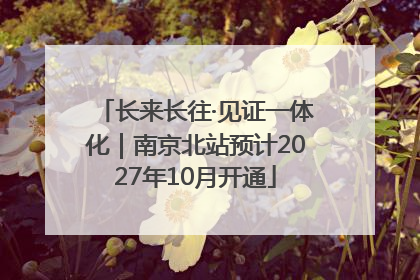 长来长往·见证一体化｜南京北站预计2027年10月开通