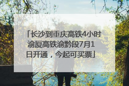 长沙到重庆高铁4小时 渝厦高铁渝黔段7月1日开通，今起可买票