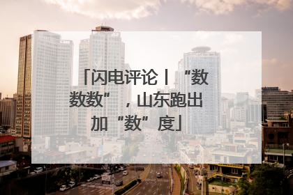 闪电评论丨“数数数”，山东跑出加“数”度