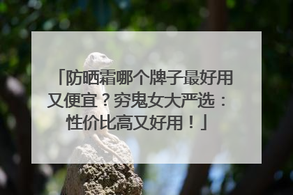 防晒霜哪个牌子最好用又便宜？穷鬼女大严选：性价比高又好用！