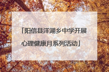 阳信县洋湖乡中学开展心理健康月系列活动