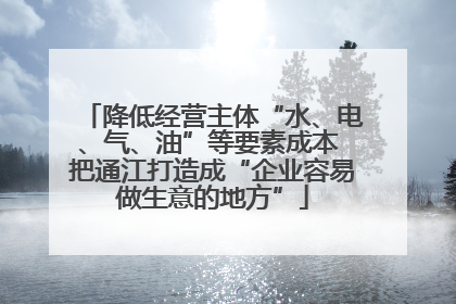降低经营主体“水、电、气、油”等要素成本 把通江打造成“企业容易做生意的地方”