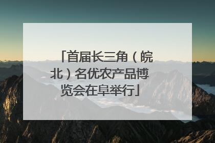 首届长三角（皖北）名优农产品博览会在阜举行