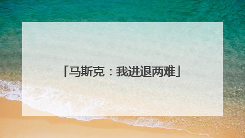 马斯克：我进退两难