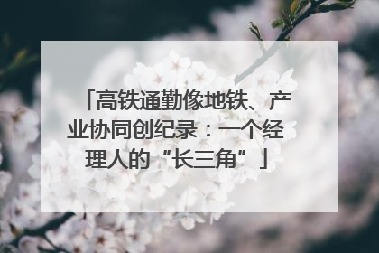 高铁通勤像地铁、产业协同创纪录：一个经理人的“长三角”