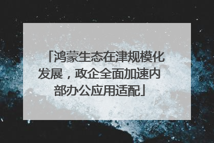 鸿蒙生态在津规模化发展，政企全面加速内部办公应用适配