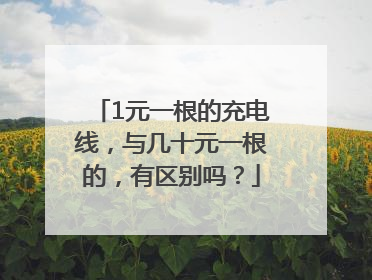 1元一根的充电线，与几十元一根的，有区别吗？