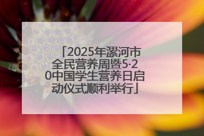 2025年漯河市全民营养周暨5·20中国学生营养日启动仪式顺利举行