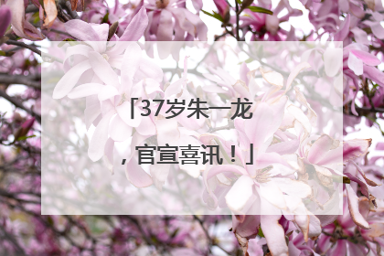 37岁朱一龙，官宣喜讯！