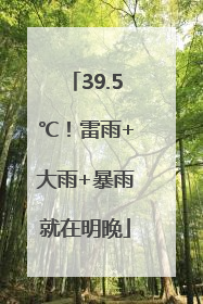 39.5℃！雷雨+大雨+暴雨就在明晚