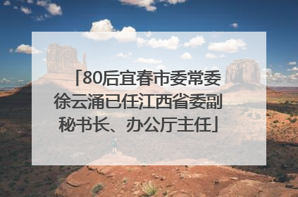 80后宜春市委常委徐云涌已任江西省委副秘书长、办公厅主任